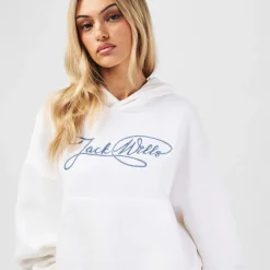 Jack Wills Ottoman Rib Hood in White