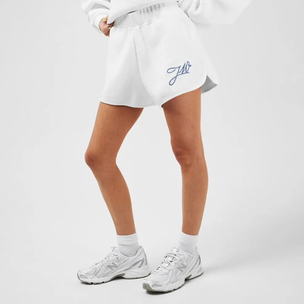 Jack Wills Ottoman Rib Sweat Shorts in White