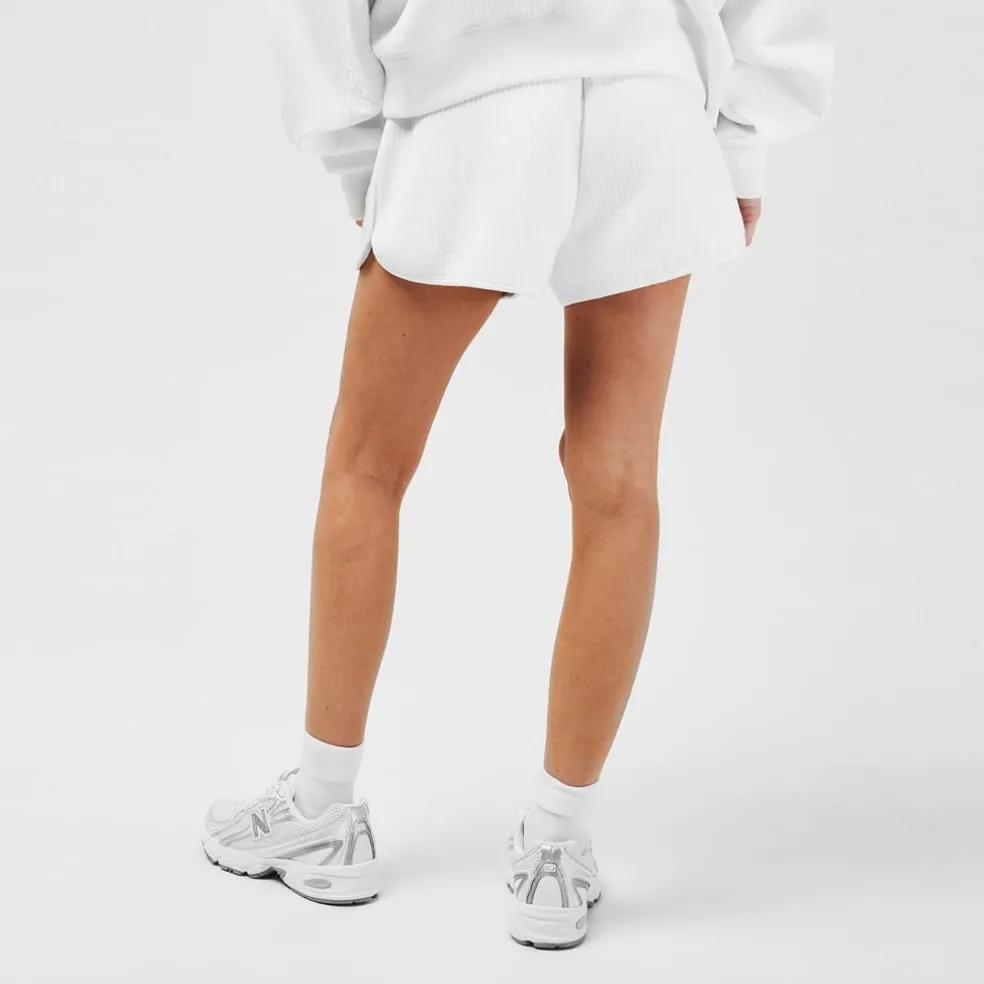 Jack Wills Ottoman Rib Sweat Shorts in White