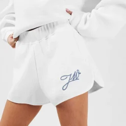 Jack Wills Ottoman Rib Sweat Shorts in White