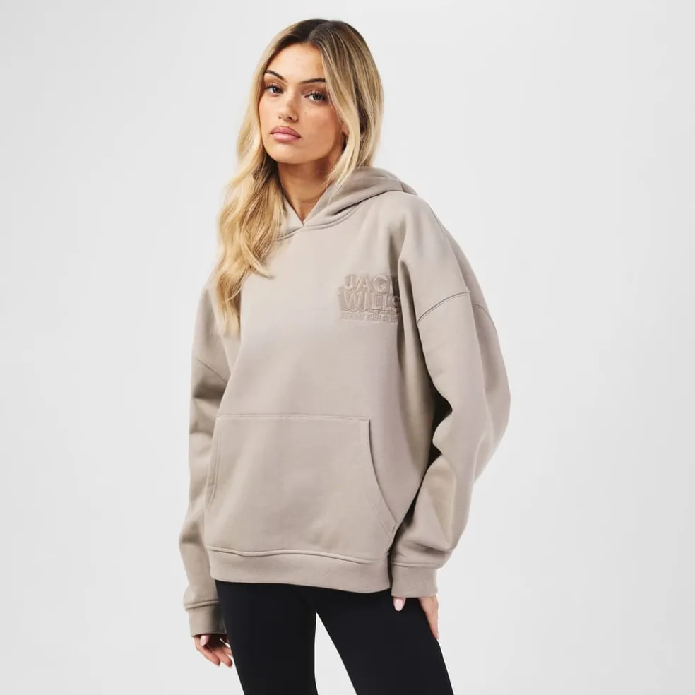 Jack Wills Oversize Fit Hooded Sweatshirt in Brown