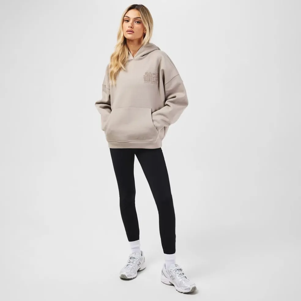 Jack Wills Oversize Fit Hooded Sweatshirt in Brown
