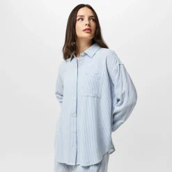 Jack Wills Oversized Linen Shirt in Blue