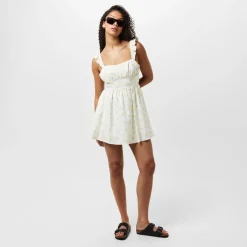 Jack Wills Patterned Tie Back Dress in White