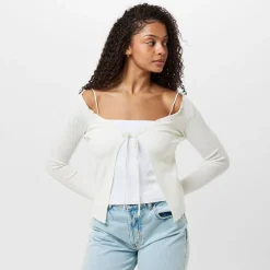 Jack Wills Pointelle Cardigan in White