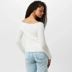 Jack Wills Pointelle Cardigan in White