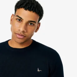 Jack Wills Seabourne Crew Neck Logo Jumper in Blue