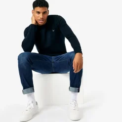 Jack Wills Seabourne Crew Neck Logo Jumper in Blue