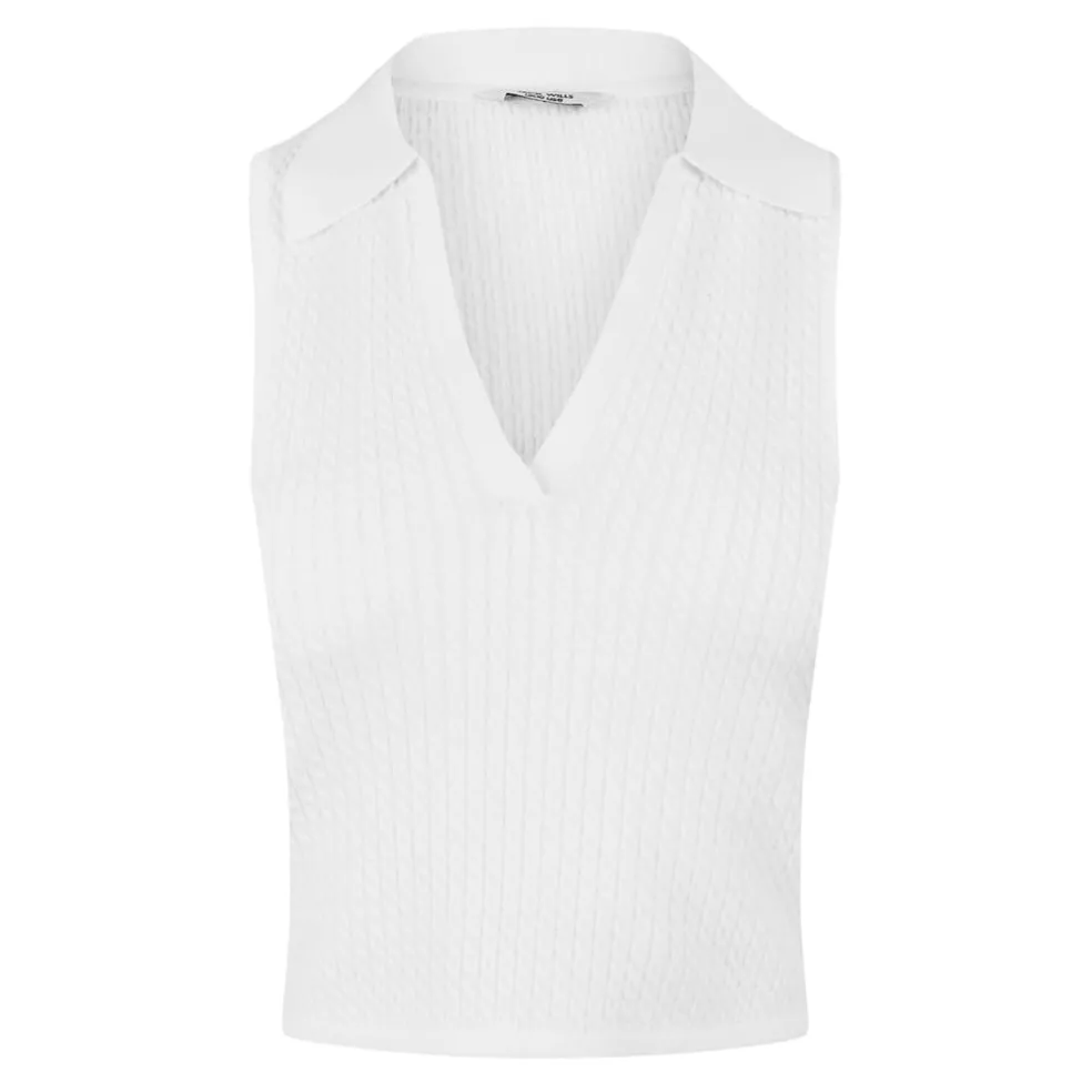 Jack Wills Slim Fit Sleeveless Shirt in White