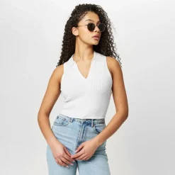 Jack Wills Slim Fit Sleeveless Shirt in White