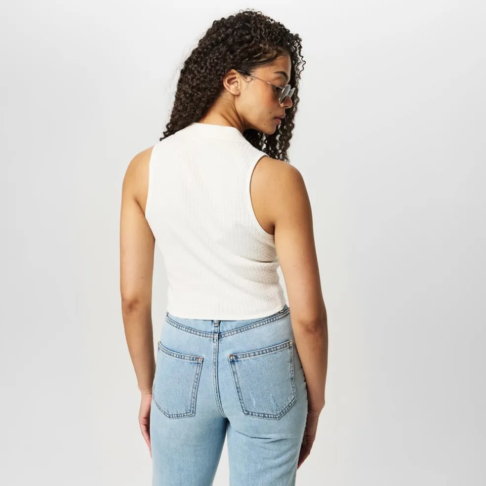 Jack Wills Slim Fit Sleeveless Shirt in White