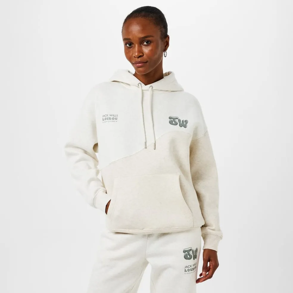 Jack Wills Splice Hooded Sweatshirt in Multi