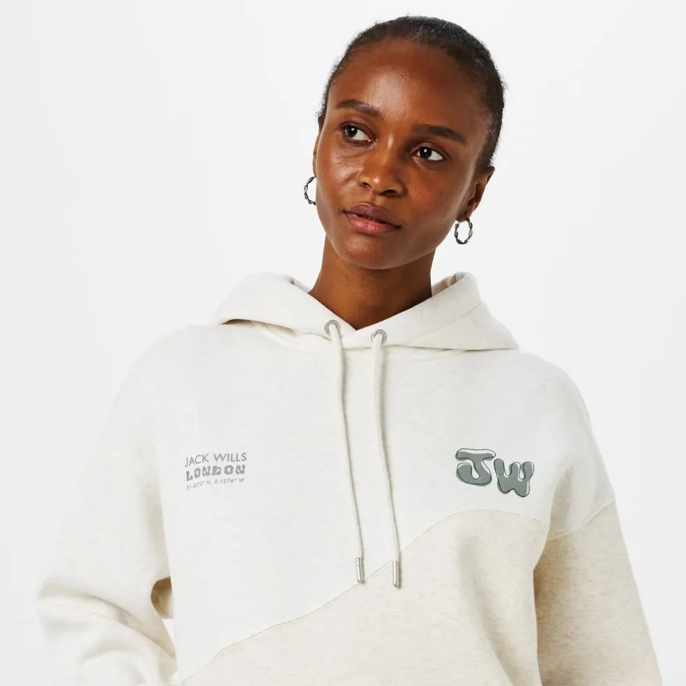 Jack Wills Splice Hooded Sweatshirt in Multi
