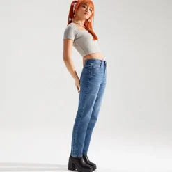 Jack Wills Stella High Rise Slim Jeans in Blue