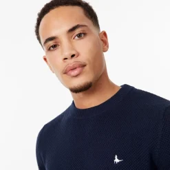 Jack Wills Stitch Crew Neck Jumper in Blue