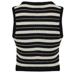Jack Wills Striped Rib Tank Top in Black