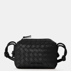 Jack Wills Wvn Ribbed Cross Body with Detachable Strap in Black