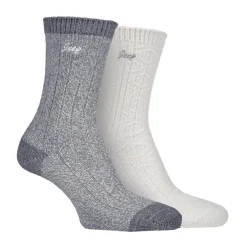 Jeep 2 Pack Super Soft Boot Socks Ladies in Grey