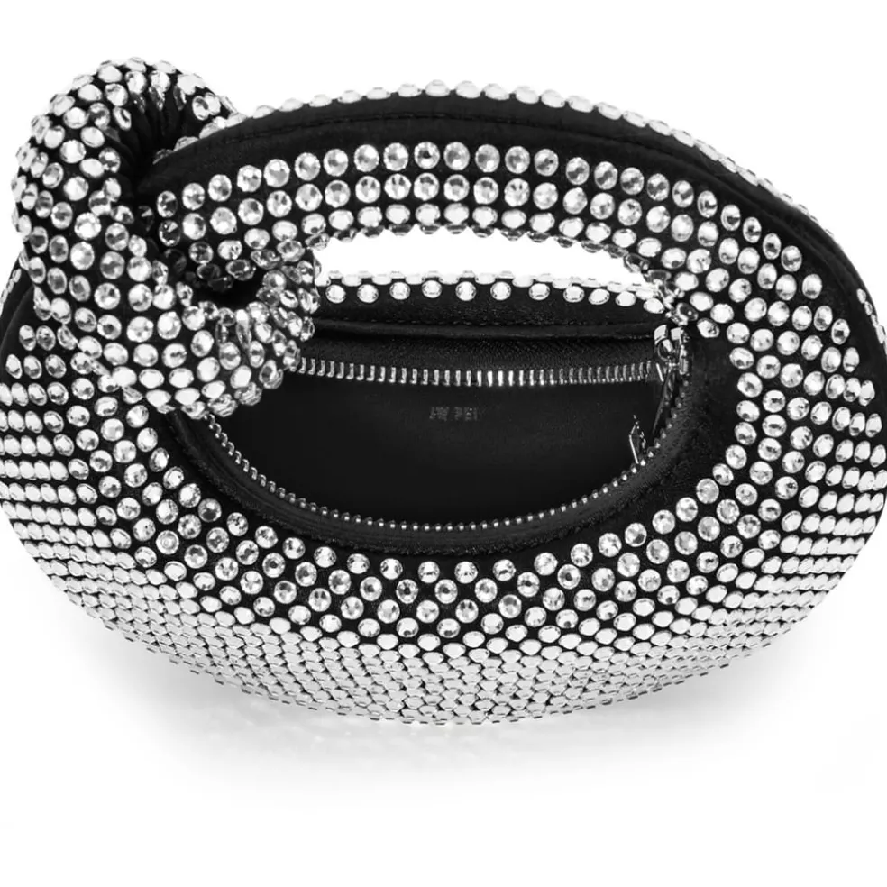 JW Pei P Abacus Hobo Handbag with Detachable Strap in Silver