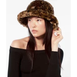 Kangol Faux Fur Casual Bucket Hat in Multi