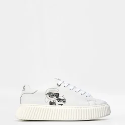 Karl Lagerfeld Artwork Graphic Print Low Top Sneakers in White