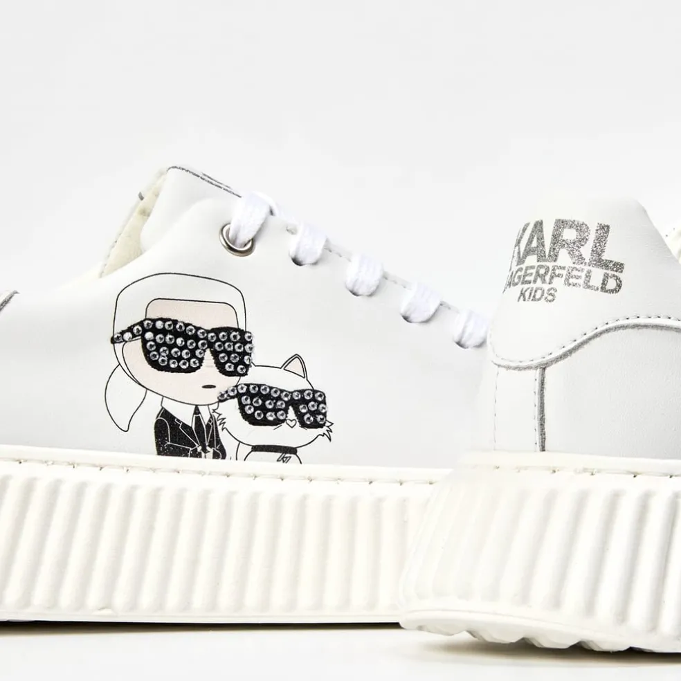 Karl Lagerfeld Artwork Graphic Print Low Top Sneakers in White