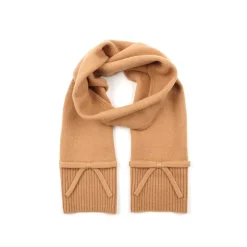 Kate Spade Bow Knit Scarf in Brown