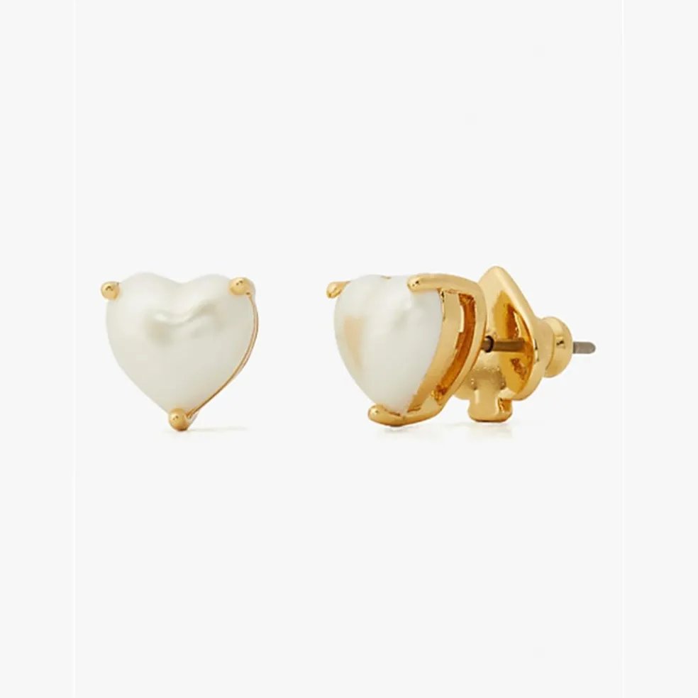 Kate Spade Heart Studs Ld10 in White