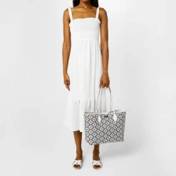 Kate Spade Jacquard Bleecker Large Tote Bag in Grey