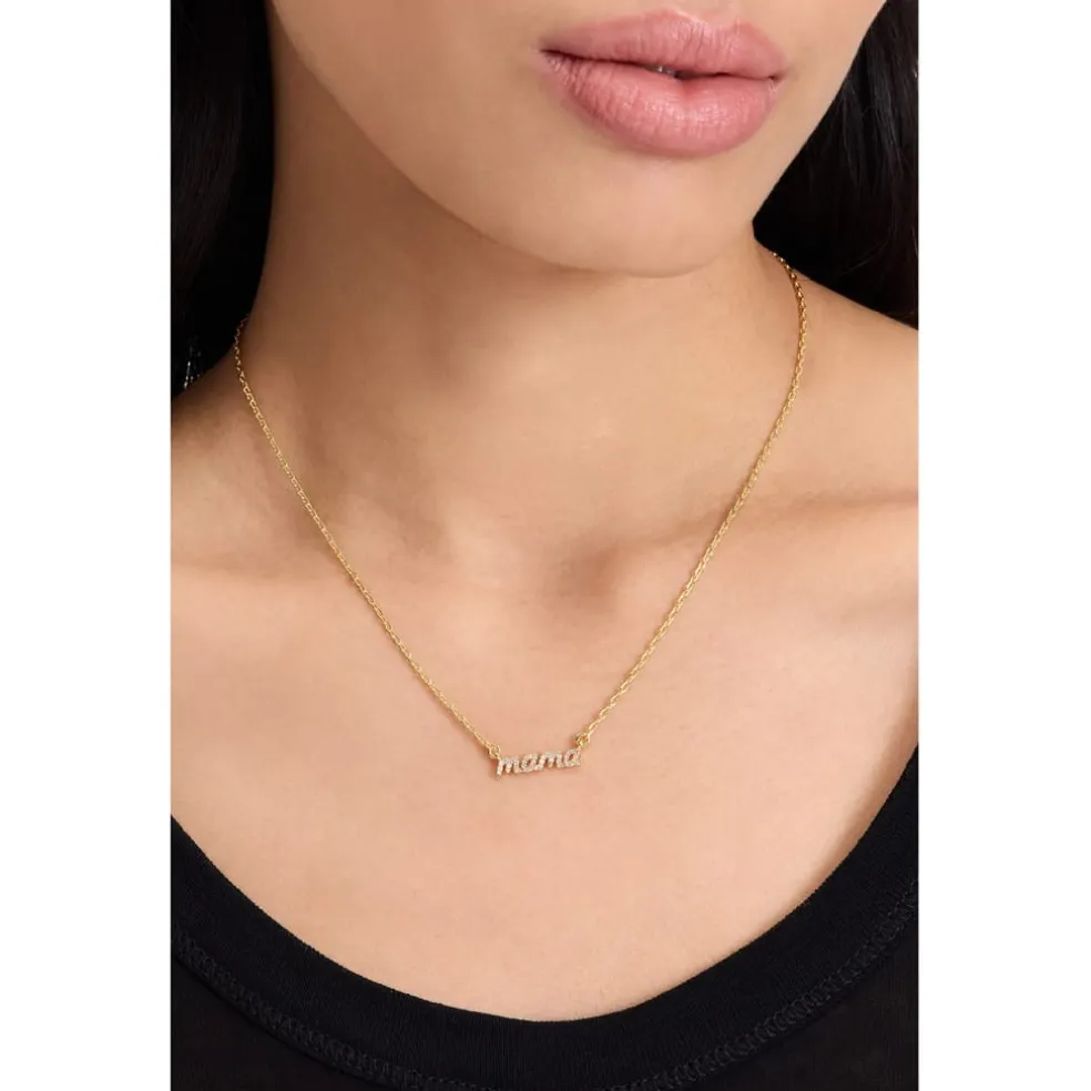 Kate Spade Mama Pendant Necklace in Gold