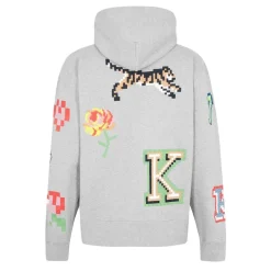 Kenzo Pixel Oversized Hoodie in Grey