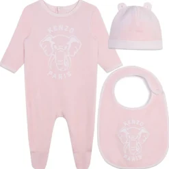 Kenzo Velvet All In One Set Babies in Pink