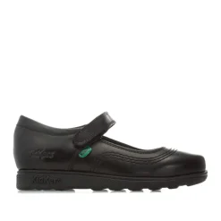 Kickers Children Girls Fragma Pop Leather Shoes in Black