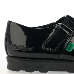 Kickers Children Girls Fragma T-Bar Patent Shoes in Black