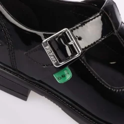 Kickers Childrens Lach T Bar Patent Shoe in Black