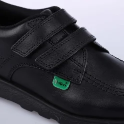 Kickers Infant Boys Fragma Lo Strap Leather Shoes in Black