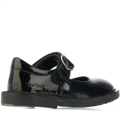 Kickers Infant Girls Adlar Heart Patent Shoe in Black