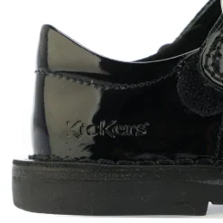 Kickers Infant Girls Adlar Heart Patent Shoe in Black