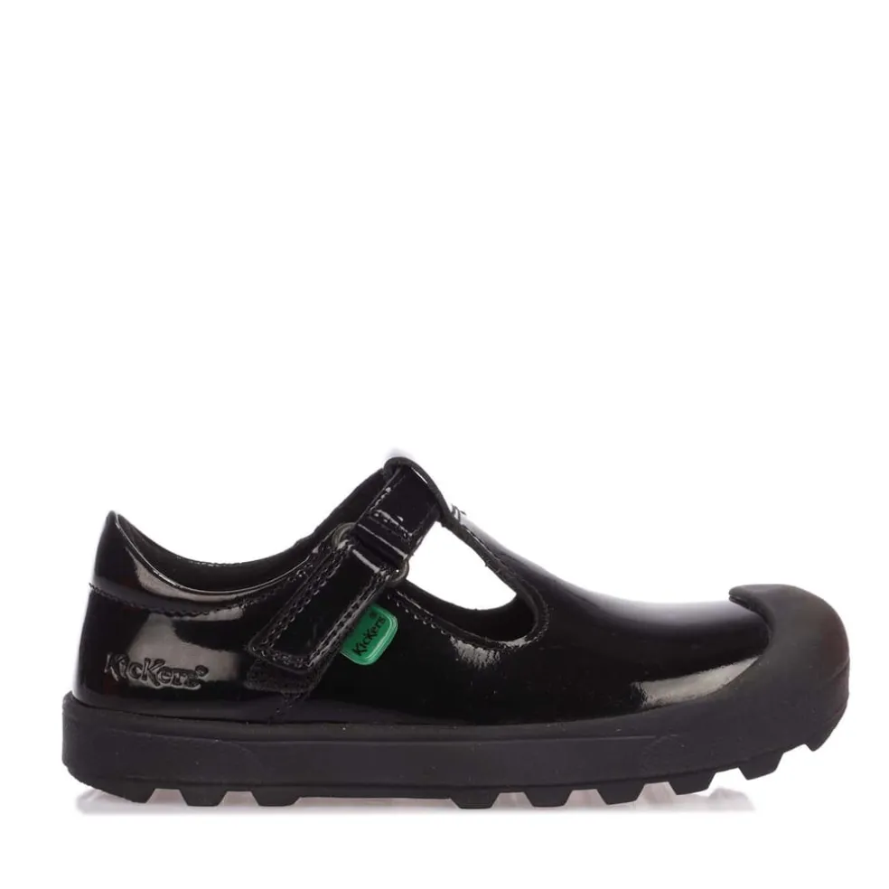 Kickers Infant Plunk Patent Shoe in Black