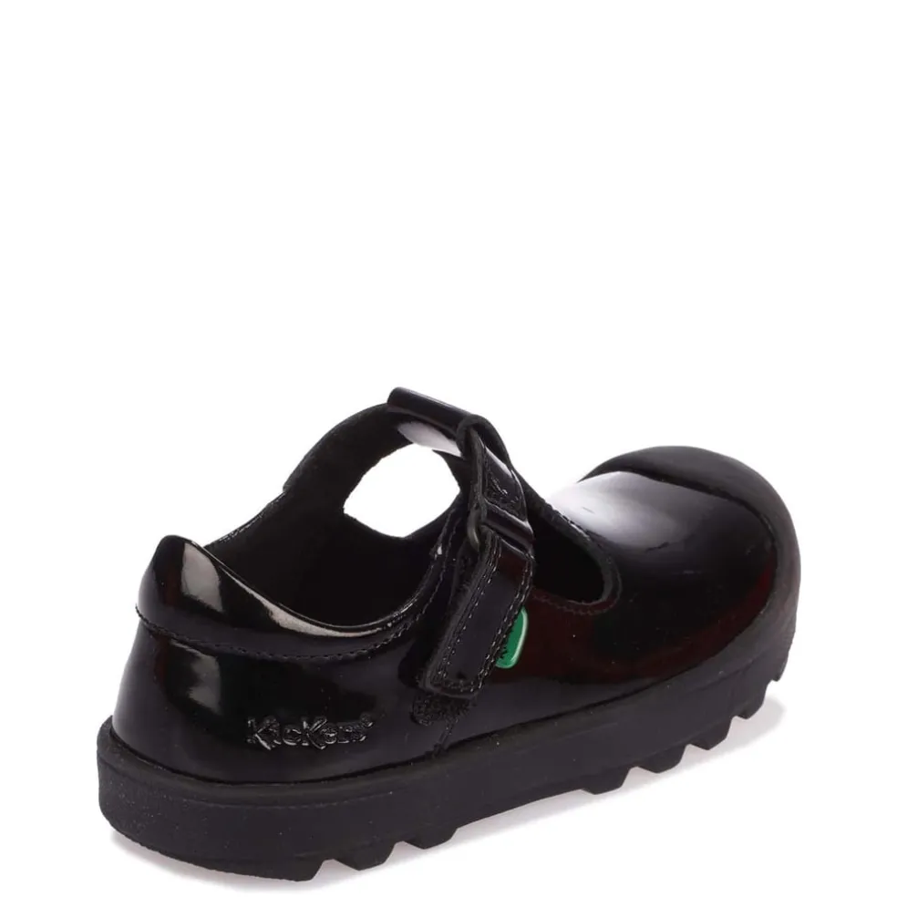 Kickers Infant Plunk Patent Shoe in Black