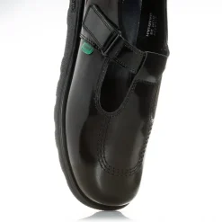 Kickers Junior Girls Fragma T-Bar Patent Shoes in Black