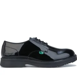 Kickers Womens Finley Lace Up Patent Shoes in Black