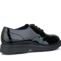 Kickers Womens Finley Lace Up Patent Shoes in Black