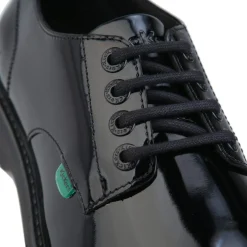Kickers Womens Finley Lace Up Patent Shoes in Black
