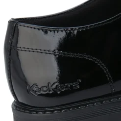Kickers Womens Finley Lace Up Patent Shoes in Black