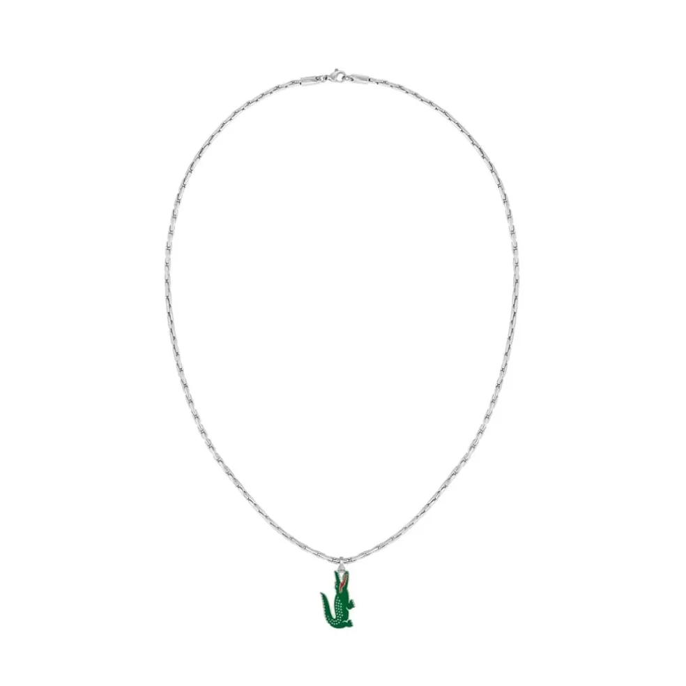 Lacoste Mens Arthor Stainless Steel Necklace in Silver
