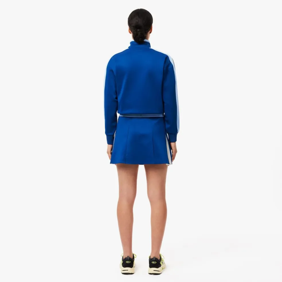 Lacoste Adjustable Colour-Block Interlock Skirt in Blue-White