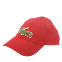 Lacoste Adjustable Cotton Twill Cap in Red