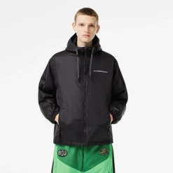 Lacoste Bh7732 Hooded Rain Jacket in Black