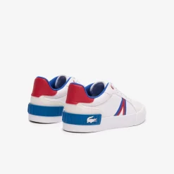 Lacoste Childrens L004 Trainers in White red
